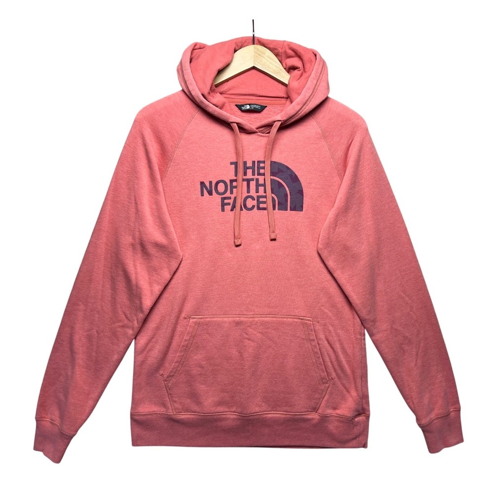 The North Face Womens Hoodie Coral Pink Pullover Hooded Sweatshirt Large - Picture 2 of 11